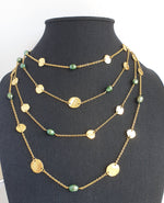 N72508 Collier multi rangs pièces et perles plates - Karine Sultan - Vignette | Karine Sultan