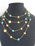 N72508 Collier multi rangs pièces et perles plates - Karine Sultan - Vignette | Karine Sultan