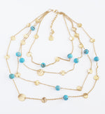 N72508 Collier multi rangs pièces et perles plates - Karine Sultan - Vignette | Karine Sultan