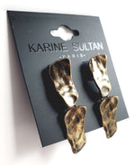 E57040 Boucles d'oreilles pendantes pavés - Karine Sultan - Vignette | Karine Sultan