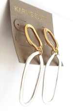 E70753 Boucles d'oreilles maxi à monture ovale - Karine Sultan - Vignette | Karine Sultan