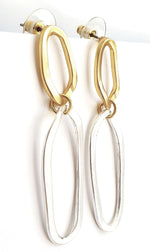 E70753 Boucles d'oreilles maxi à monture ovale - Karine Sultan - Vignette | Karine Sultan