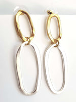 E70753 Boucles d'oreilles maxi à monture ovale - Karine Sultan - Vignette | Karine Sultan