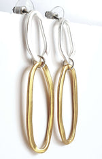 E70753 Boucles d'oreilles maxi à monture ovale - Karine Sultan - Vignette | Karine Sultan