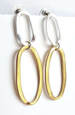 E70753 Boucles d'oreilles maxi à monture ovale - Karine Sultan - Vignette | Karine Sultan