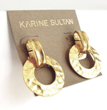 E71086 Boucles d'oreilles clips heurtoir martelé - Karine Sultan - Vignette | Karine Sultan