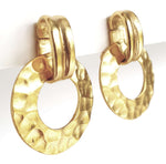 E71086 Boucles d'oreilles clips heurtoir martelé - Karine Sultan - Vignette | Karine Sultan