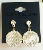 E68912 Boucles d'oreilles pendantes pièce de monnaie cubaine - Karine Sultan - Vignette | Karine Sultan