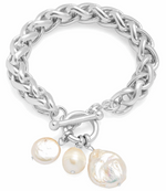 B72515 Bracelet maillons tressés et charms perles mélangées - Karine Sultan - Vignette | Karine Sultan