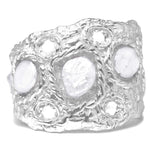 B74620 Bracelet manchette texturée perle - Karine Sultan - Vignette | Karine Sultan