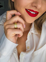 R71019 Bague plaques de liaison polies - Karine Sultan - Vignette | Karine Sultan