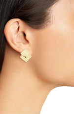 E53020 Boucles d'oreilles puces carrées superposées - Karine Sultan - Vignette | Karine Sultan