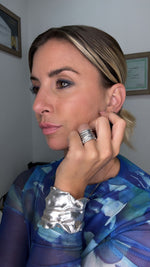 B67081 Bracelet manchette en cotte de mailles - Karine Sultan - Vignette | Karine Sultan