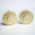 E71084 Boucles d'oreilles clips grosses pièces - Karine Sultan - Vignette | Karine Sultan