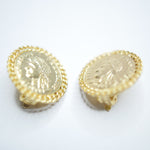 E71084 Boucles d'oreilles clips grosses pièces - Karine Sultan - Vignette | Karine Sultan