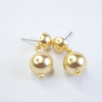 E71689 Boucles d'oreilles pendantes perles métal - Karine Sultan - Vignette | Karine Sultan