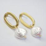 E71706 Boucles d'oreilles perle plate - Karine Sultan - Vignette | Karine Sultan