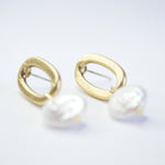 E71706 Boucles d'oreilles perle plate - Karine Sultan - Vignette | Karine Sultan