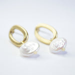 E71706 Boucles d'oreilles perle plate - Karine Sultan - Vignette | Karine Sultan