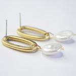 E71706 Boucles d'oreilles perle plate - Karine Sultan - Vignette | Karine Sultan