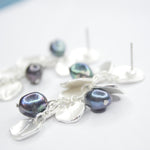 E72509 Boucles d'oreilles lustre pièce et perles de paon - Karine Sultan - Vignette | Karine Sultan