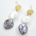 E73519 Boucles d'oreilles puces mini pièces et perles - Karine Sultan - Vignette | Karine Sultan