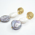 E73519 Boucles d'oreilles puces mini pièces et perles - Karine Sultan - Vignette | Karine Sultan