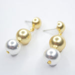 E73541 Boucles d'oreilles perles polies métaux mixtes - Karine Sultan - Vignette | Karine Sultan