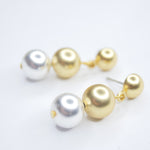 E73541 Boucles d'oreilles perles polies métaux mixtes - Karine Sultan - Vignette | Karine Sultan