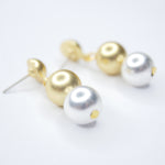 E73541 Boucles d'oreilles perles polies métaux mixtes - Karine Sultan - Vignette | Karine Sultan