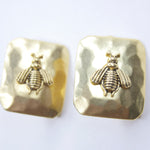 E75529 Boucles d'oreilles clips carrées Bourdon - Karine Sultan - Vignette | Karine Sultan