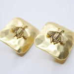 E75529 Boucles d'oreilles clips carrées Bourdon - Karine Sultan - Vignette | Karine Sultan