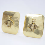 E75529 Boucles d'oreilles clips carrées Bourdon - Karine Sultan - Vignette | Karine Sultan