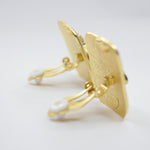 E75529 Boucles d'oreilles clips carrées Bourdon - Karine Sultan - Vignette | Karine Sultan