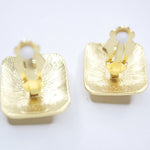 E75529 Boucles d'oreilles clips carrées Bourdon - Karine Sultan - Vignette | Karine Sultan