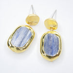 E75532 Boucles d'oreilles pendantes pièce de cyanite - Karine Sultan - Vignette | Karine Sultan