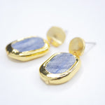 E75532 Boucles d'oreilles pendantes pièce de cyanite - Karine Sultan - Vignette | Karine Sultan