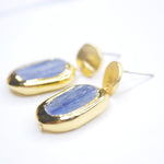 E75532 Boucles d'oreilles pendantes pièce de cyanite - Karine Sultan - Vignette | Karine Sultan