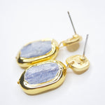 E75532 Boucles d'oreilles pendantes pièce de cyanite - Karine Sultan - Vignette | Karine Sultan