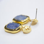 E75532 Boucles d'oreilles pendantes pièce de cyanite - Karine Sultan - Vignette | Karine Sultan