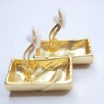 E80028 Boucles d'oreilles clips demi cylindre - Karine Sultan - Vignette | Karine Sultan