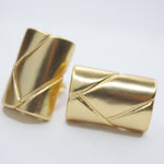 E80028 Boucles d'oreilles clips demi cylindre - Karine Sultan - Vignette | Karine Sultan