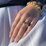 R71019 Bague plaques de liaison polies - Karine Sultan - Vignette | Karine Sultan