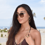 E54000 Boucles d'oreilles pendantes maillons ovales - Karine Sultan - Vignette | Karine Sultan