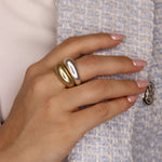 R71027 Bague Anneaux dômes métaux mixtes - Karine Sultan - Vignette | Karine Sultan