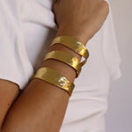 B75001 Bracelet Manchette Trois rangs - Karine Sultan - Vignette | Karine Sultan