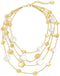 Coin and flat pearl multi strand necklace - Karine Sultan