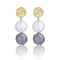 Medallion coin stud earrings with mixed pearl drop - Karine Sultan