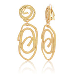 E70800 Boucles d'oreilles clips goutte tourbillonnante - Karine Sultan - Vignette | Karine Sultan