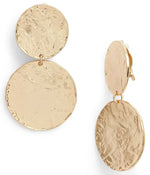 E62070 Boucles d'oreilles clips déclaration double disques - Karine Sultan - Vignette | Karine Sultan